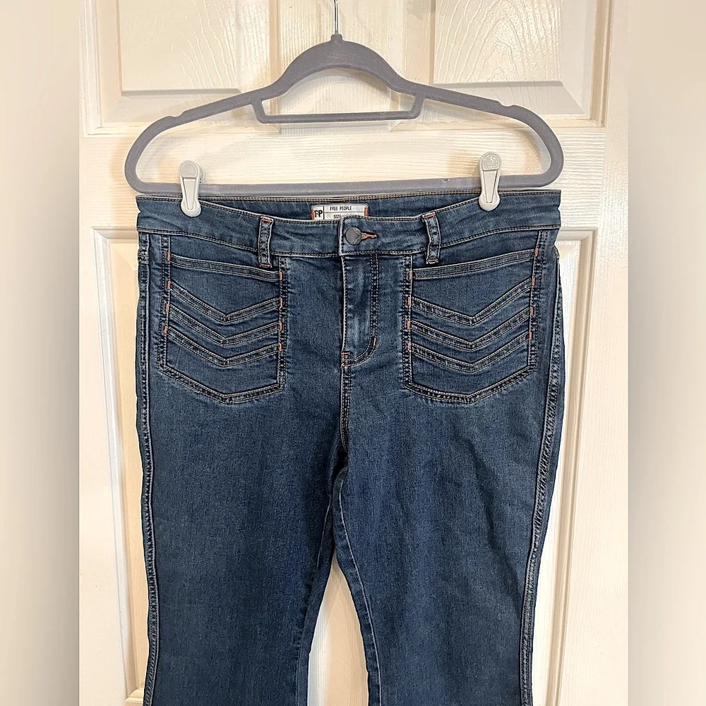 Free People Stella Blue Flare Jeans - Picture 6 of 16